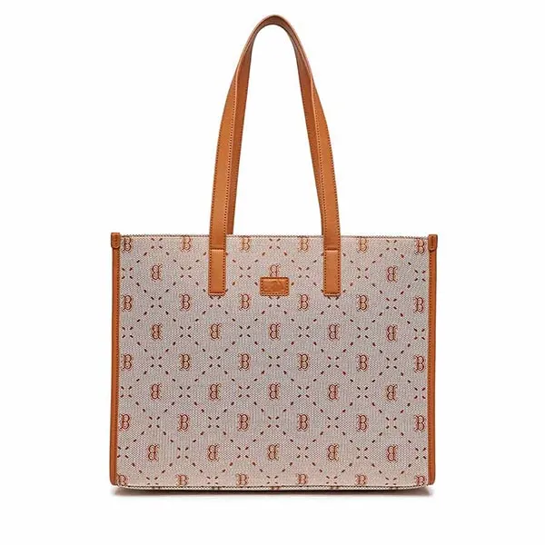 Túi Tote MLB Big Diamond Monogram Jacquard Boston Red Sox 3AORL013N-43BRS Màu Nâu - Túi xách - Vua Hàng Hiệu
