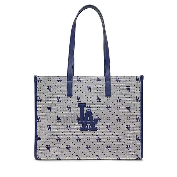 Túi Tote MLB Big Diamond Monogram Jacquard LA Dodgers 3AORL013N-07NYL Màu Xanh Xám