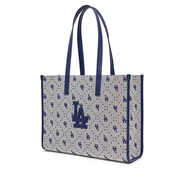 Túi Tote MLB Big Diamond Monogram Jacquard LA Dodgers 3AORL013N-07NYL Màu Xanh Xám