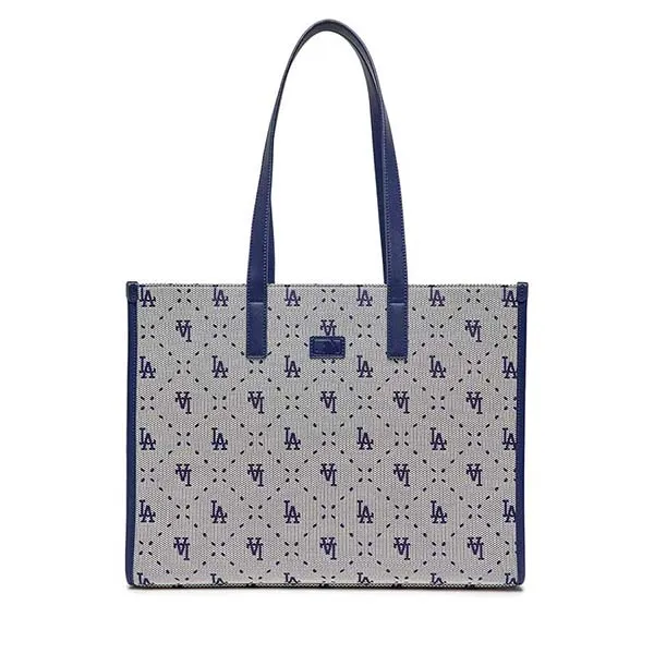 Túi Tote MLB Big Diamond Monogram Jacquard LA Dodgers 3AORL013N-07NYL Màu Xanh Xám