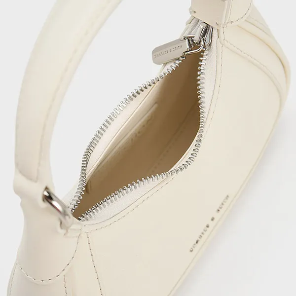 Túi Xách Nữ Charles & Keith CNK Mini Hobo Bag 80782142 Màu Trắng Kem