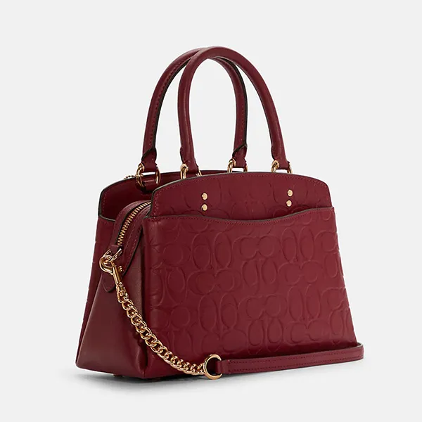 Túi Xách Coach Mini Lillie Carryall In Signature Leather C7278 Màu Đỏ