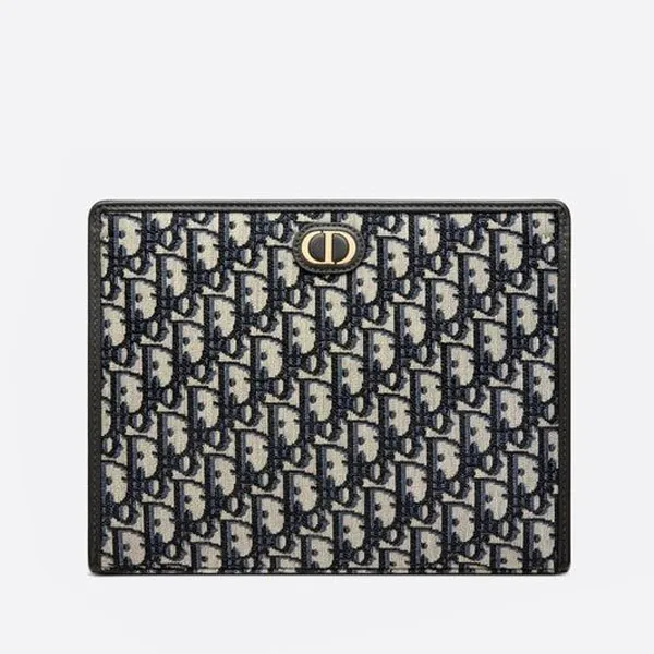 Túi Xách Dior 30 Montaigne Pouch Clutch S2107UTZQ_M928 Màu Đen