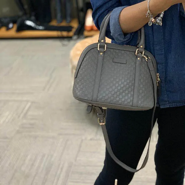 Túi Xách Gucci 2way Handbag Micro Shima Màu Xám - Túi xách - Vua Hàng Hiệu