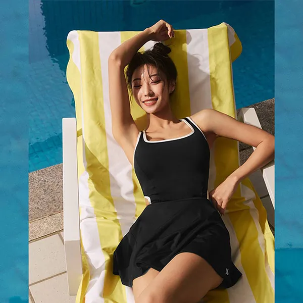 Váy Bơi Xexymix 2 In 1 Label Signature Life One Piece Black WO8001G Màu Đen Size S
