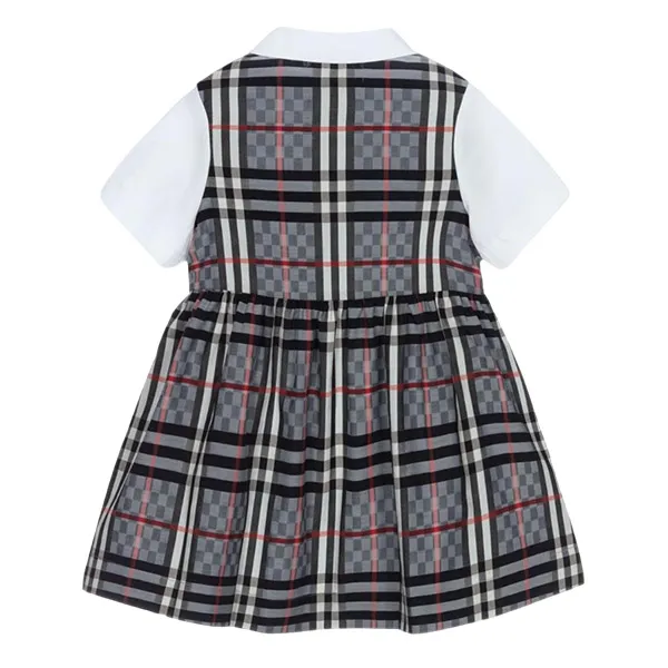 Váy Burberry Checkerboard Panel Cotton 80514951 Màu Trắng