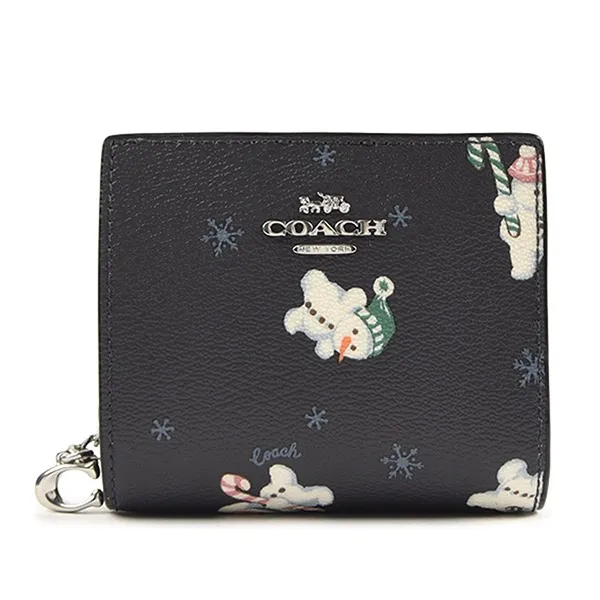 Ví Nữ Coach + Card Móc Khóa Boxed Snap Wallet And Picture Frame Bag Charm C6941 Màu Đen