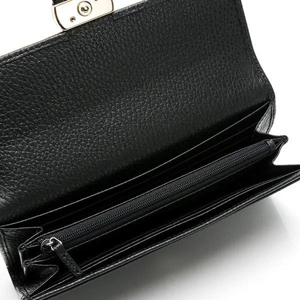 Ví Gucci Long Wallet Interlocking G GG Logo 615524 Leather Black Màu Đen