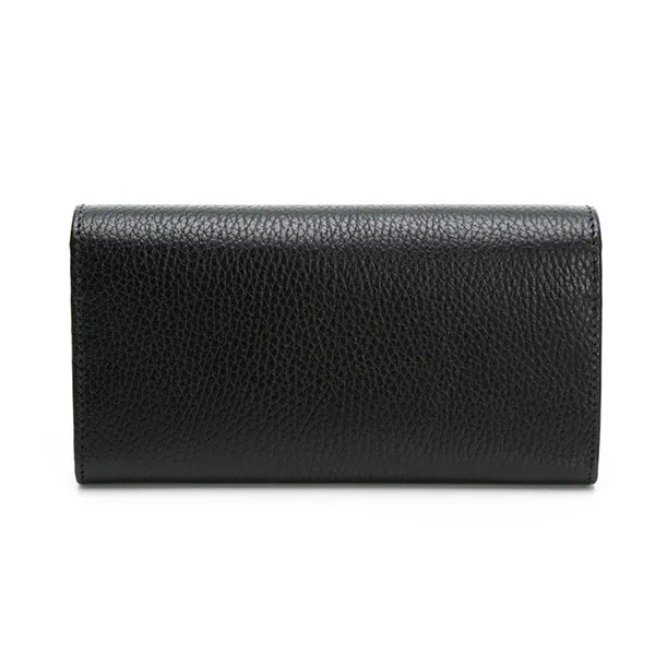 Ví Gucci Long Wallet Interlocking G GG Logo 615524 Leather Black Màu Đen