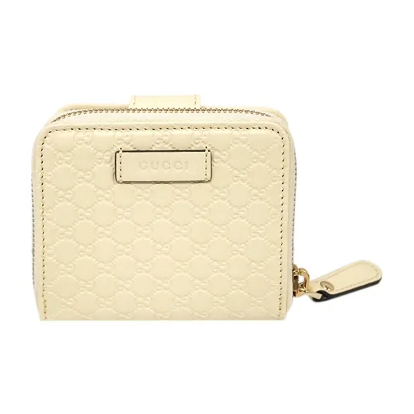 Ví Gucci Micro GG Guccissima Leather Small Bifold Wallet 449395 Màu Trắng