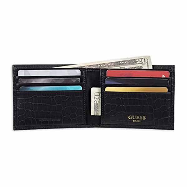 Ví Nam Guess Leather Wallet For Men Màu Đen - 4