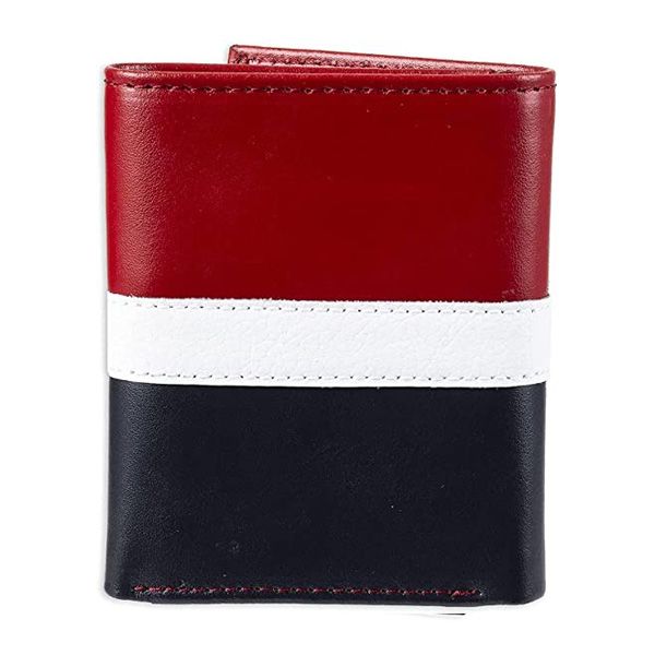 Ví Nam Tommy Hilfiger Men's Genuine Leather Slim Trifold Wallet With ID Window Phối Màu - 3