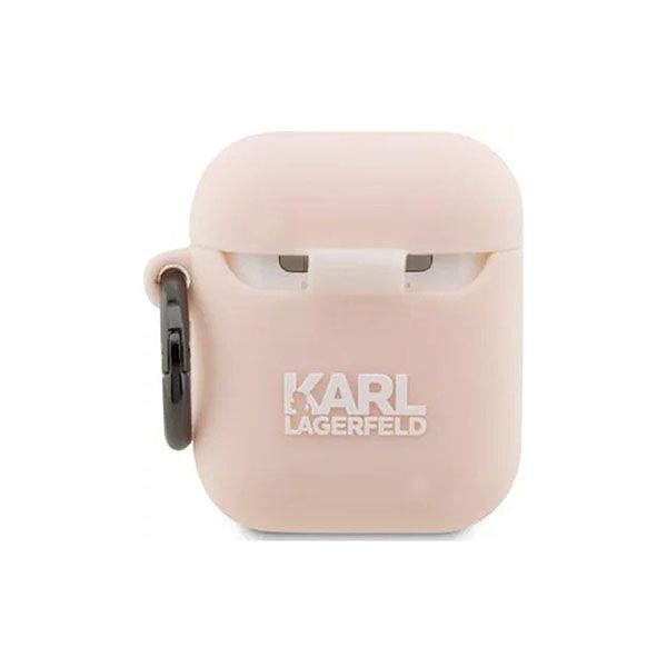 Vỏ Bọc Tai Nghe Karl Lagerfeld Airpods 2 Cover Pink Silicone KLA2RUNIKP Màu Hồng Nhạt - 3