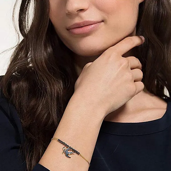 Vòng Đeo Tay Swarovski Remix Women's Bracelet Metal Silver Màu Đen Vàng - Trang sức - Vua Hàng Hiệu