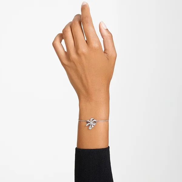 Vòng Đeo Tay Swarovski Volta Braceletbow, White, Rhodium Plated 5647581 Màu Bạc - Trang sức - Vua Hàng Hiệu