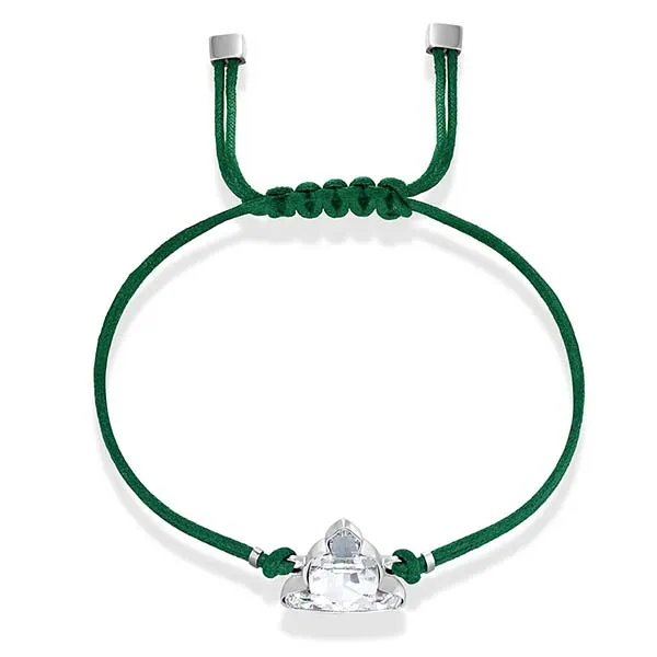 Vòng Đeo Tay Swarovski Women's Power Collection Buddha Bracelet In Green Màu Xanh Bạc