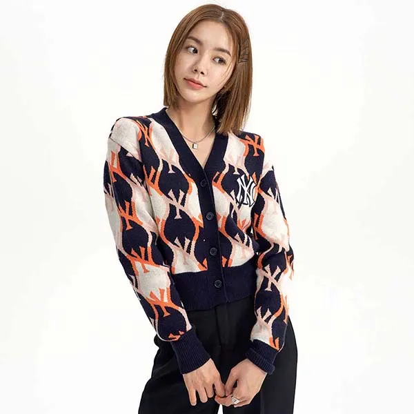 Áo Cardigan MLB Argyle Monogram Crop 3FKCY0124-50NYD Phối Màu Size XS - Thời trang - Vua Hàng Hiệu