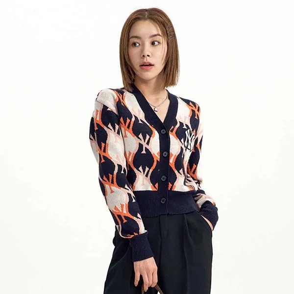 Áo Cardigan MLB Argyle Monogram Crop 3FKCY0124-50NYD Phối Màu Size XS - Thời trang - Vua Hàng Hiệu