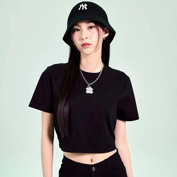 Áo Croptop Nữ MLB Logo New York Yankees 3FTSB0733-50BKS Màu Đen