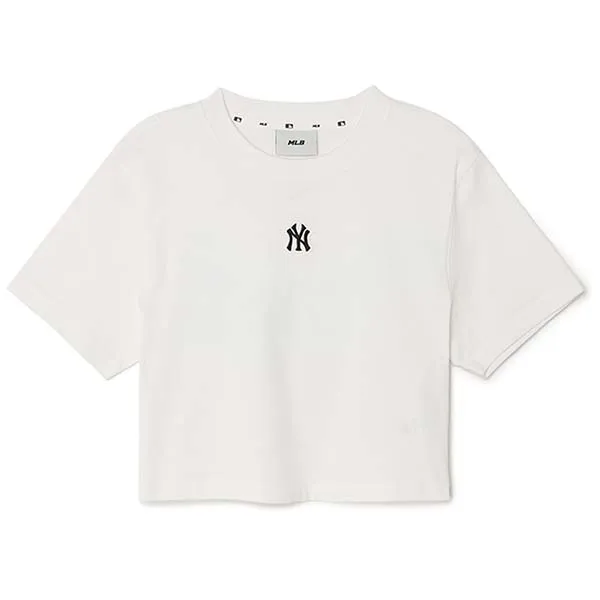 Áo Croptop Nữ MLB Logo New York Yankees 3FTSB0733-50IVS Màu Trắng