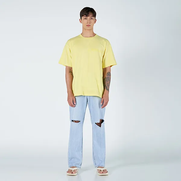 Áo Phông Acmé De La Vie ADLV 3PAC Simple Logo Short Sleeve T-Shirt Light Yellow Màu Vàng