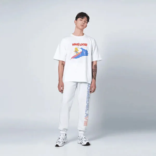 Áo Phông Acmé De La Vie ADLV T-Shirt X Simpsons Surfing Lisa White Màu Trắng Họa Tiết Size 1