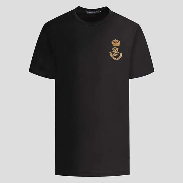 Áo Phông Dolce & Gabbana D&G Black With Logo Embroidered G8IV0Z G7QBZ N0000 Màu Đen Size 44