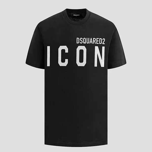 Áo Phông Nam Dsquared2 Black Logo ICON Silver Printed S79GC0068 S23009 970 Màu Đen Size S - Thời trang - Vua Hàng Hiệu