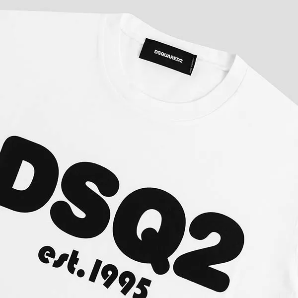 Áo Phông Dsquared2 White Logo 'DSQ Est.1995' Printed S74GD1086 S23009 100 Màu Trắng Size S - Thời trang - Vua Hàng Hiệu