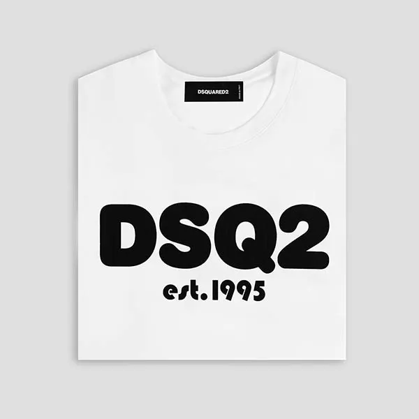 Áo Phông Dsquared2 White Logo 'DSQ Est.1995' Printed S74GD1086 S23009 100 Màu Trắng Size S - Thời trang - Vua Hàng Hiệu