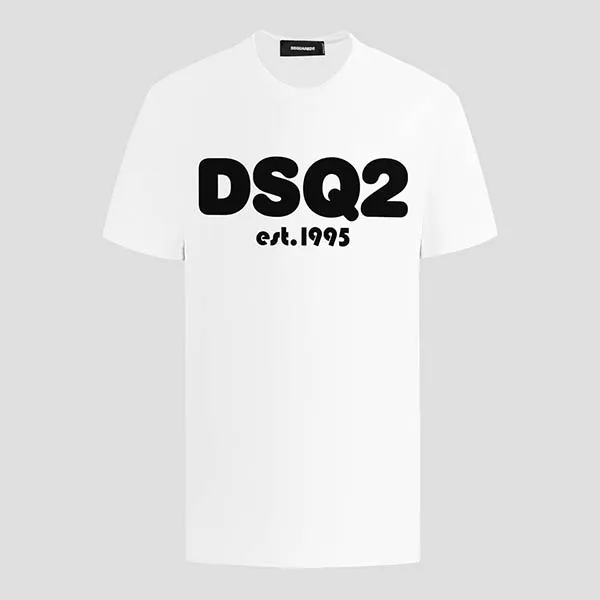 Áo Phông Dsquared2 White Logo 'DSQ Est.1995' Printed S74GD1086 S23009 100 Màu Trắng Size S - Thời trang - Vua Hàng Hiệu