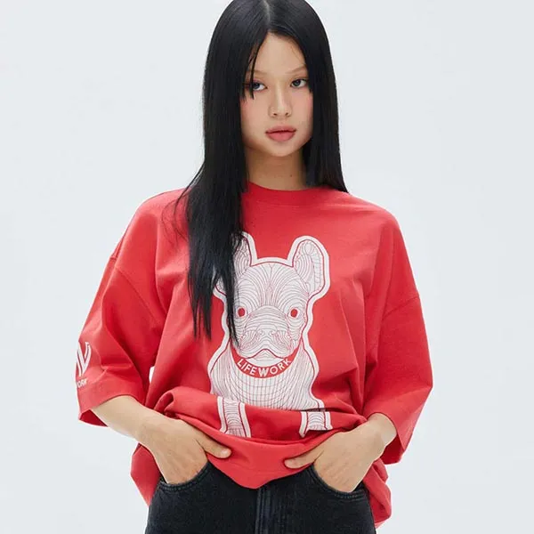 Áo Phông LifeWork Silket Radoc Tshirt LW235TS982 Màu Đỏ Size XS