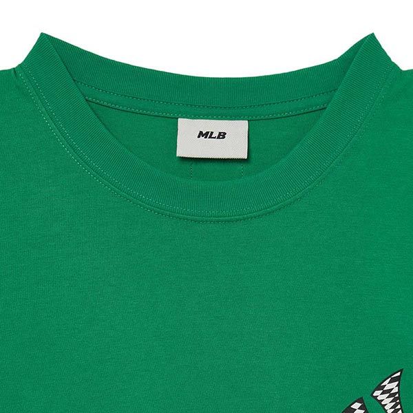 Áo Phông MLB Checkerboard Clipping Logo Overfit New York Yankees Tshirt 3ATSO0233-50GND Màu Xanh Green Size M - 5