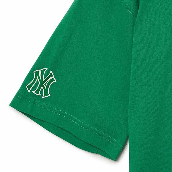 Áo Phông MLB Checkerboard Clipping Logo Overfit New York Yankees Tshirt 3ATSO0233-50GND Màu Xanh Green Size M - 6