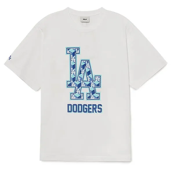 Áo Phông MLB Cube Clipping Monogram Overfit LA Dodgers Tshirt 3ATSM0333-07WHS Màu Trắng Size S - Thời trang - Vua Hàng Hiệu