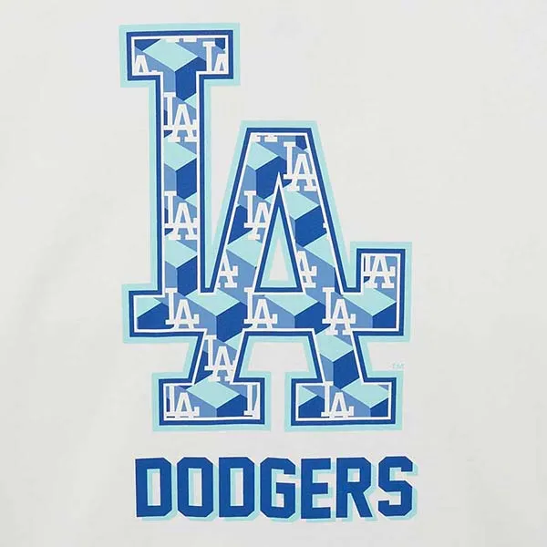 Áo Phông MLB Cube Clipping Monogram Overfit LA Dodgers Tshirt 3ATSM0333-07WHS Màu Trắng Size S - Thời trang - Vua Hàng Hiệu