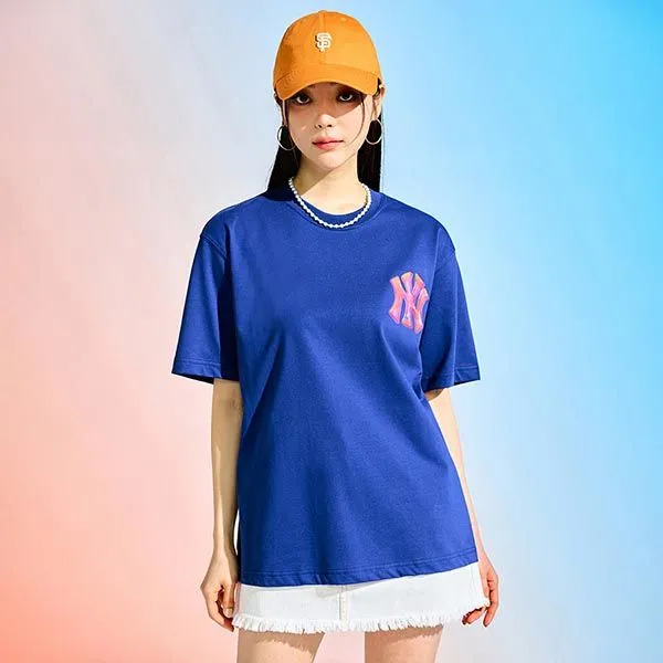 Áo Phông MLB Pop Art Graphic Overfit New York Yankees Tshirt 3ATSL0233-50NYL Màu Xanh Navy Size S