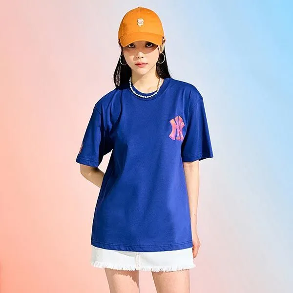 Áo Phông MLB Pop Art Graphic Overfit New York Yankees Tshirt 3ATSL0233-50NYL Màu Xanh Navy Size S