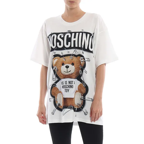 Áo Phông Moschino White Cotton T-shirt V070455402002 Màu Trắng Size S - Thời trang - Vua Hàng Hiệu