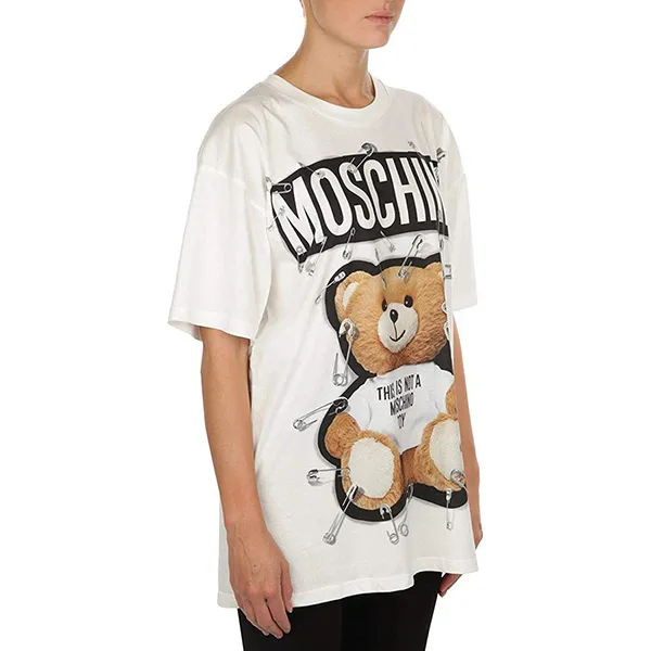 Áo Phông Moschino White Cotton T-shirt V070455402002 Màu Trắng Size S - Thời trang - Vua Hàng Hiệu