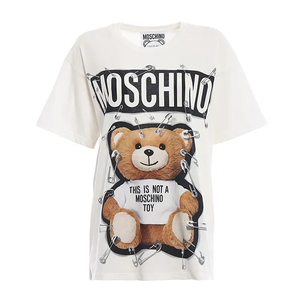 Áo Phông Moschino White Cotton T-shirt V070455402002 Màu Trắng Size S - Thời trang - Vua Hàng Hiệu