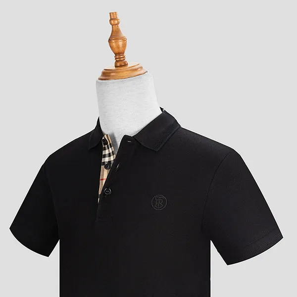 Áo Polo Nam Burberry With Logo Polo Shirt 8055228 Màu Đen Size XS
