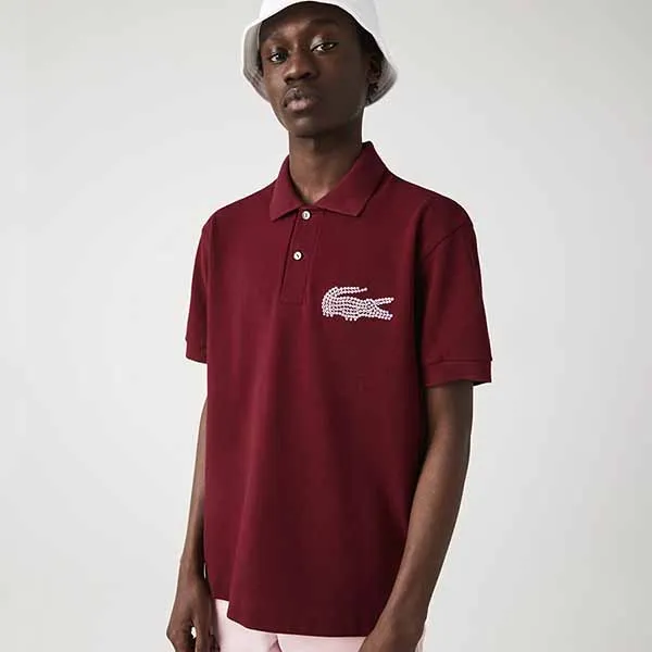 Áo Polo Nam Lacoste Made in France PH2676P41 Màu Đỏ Đô Size 5