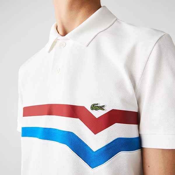 Áo Polo Nam Lacoste Men's Lacoste Made In France Regular Fit Organic Cotton Polo PH7963XKP Màu Trắng Size 5 - 3
