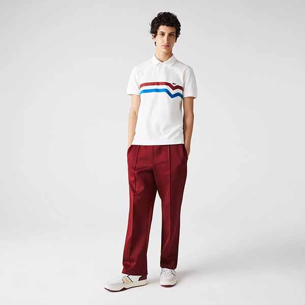 Áo Polo Nam Lacoste Men's Lacoste Made In France Regular Fit Organic Cotton Polo PH7963XKP Màu Trắng Size 5 - 1