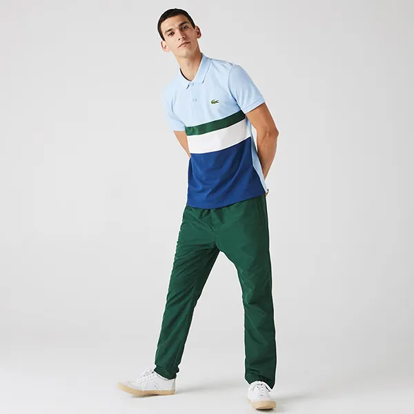 Áo Polo Lacoste Men's Regular Fit Colorblock Cotton Piqué PH1889.9A0 Màu Xanh Trắng Size S - Thời trang - Vua Hàng Hiệu