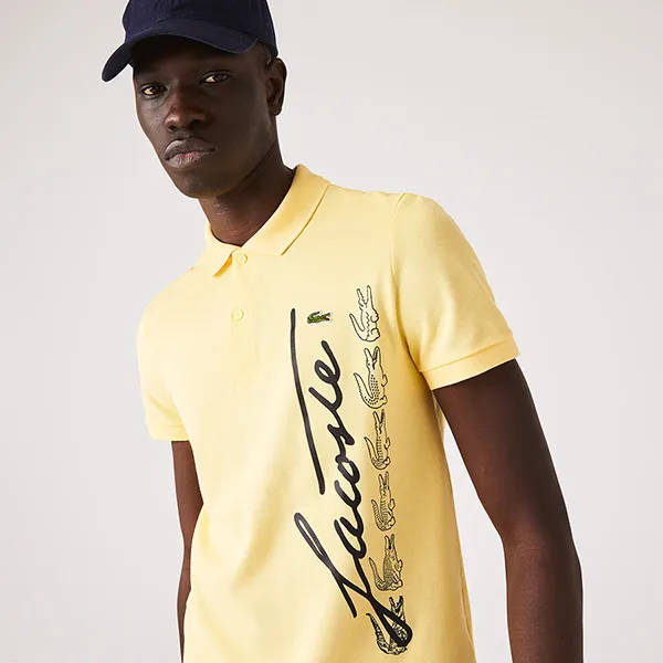 Áo Polo Lacoste Men's Regular Fit Signature Cotton Pique PH2087-00 Màu Vàng Size L