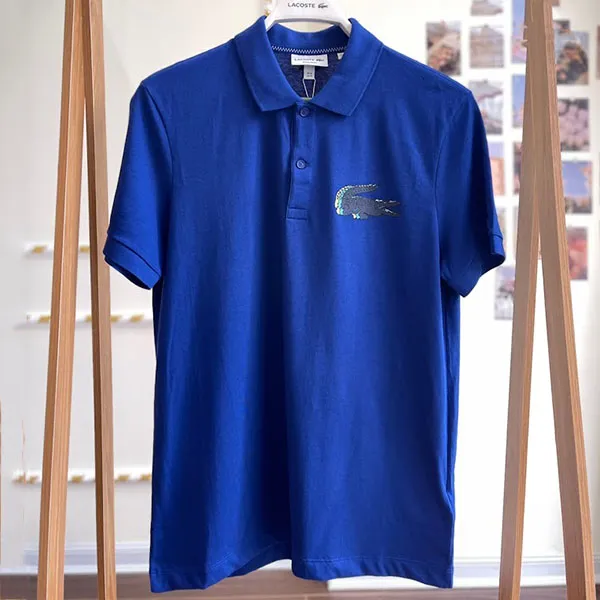 Áo Polo Lacoste Regular Fit DH9654 BDM Màu Xanh Blue Size S