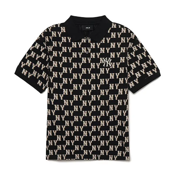 Áo Polo MLB Classic Monogram Full Board Pattern Karati New York Yankees New York Yankees 3FPQM0233-50BKS Màu Đen Size XL