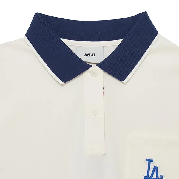 Áo Polo MLB LA Dodgers 3FPQM0433-07CRS Màu Trắng Kem Size XS - Thời trang - Vua Hàng Hiệu